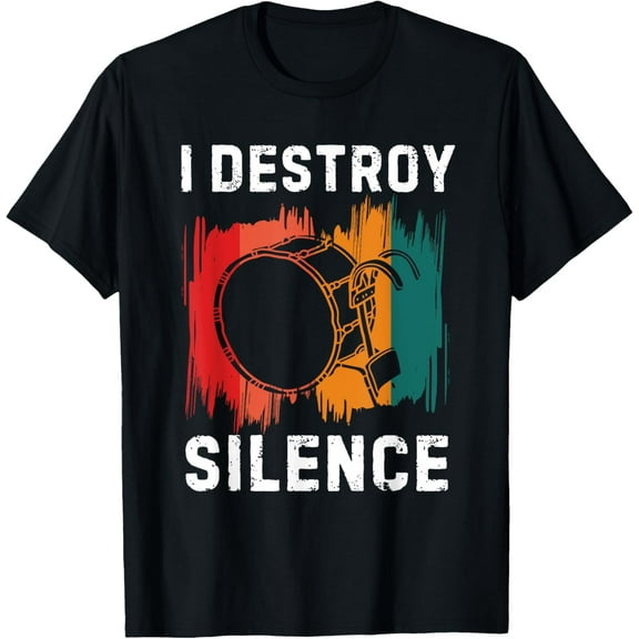 I Destroy Silence Drummer Marching Band Bass Drum Player T-Shirt