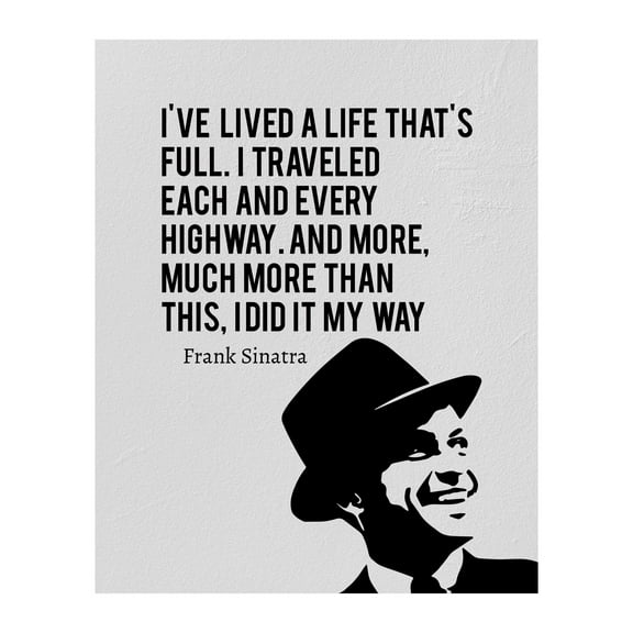 I Did It My Way Frank Sinatra Wall Art Print - Iconic Music Poster for Home, Office, Bedroom, Studio & Man Cave Decor  Wall Art for Music Room Decor