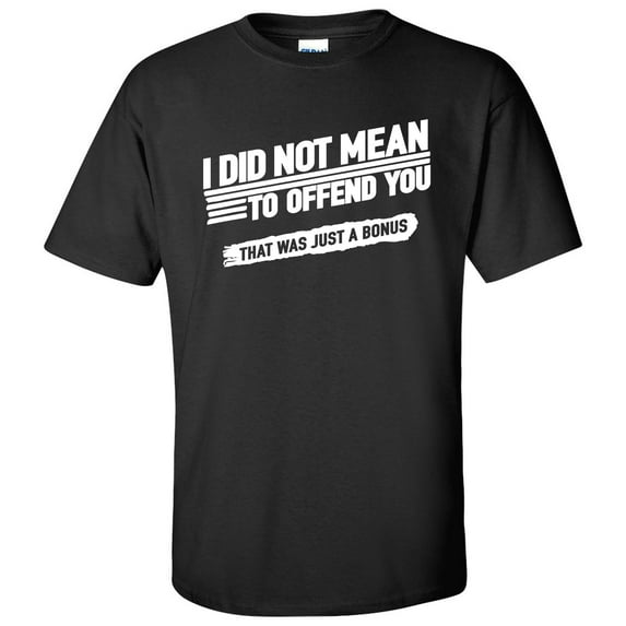 I Did Not Mean to Offend You - Sarcasm Funny T Shirt - Small - Black