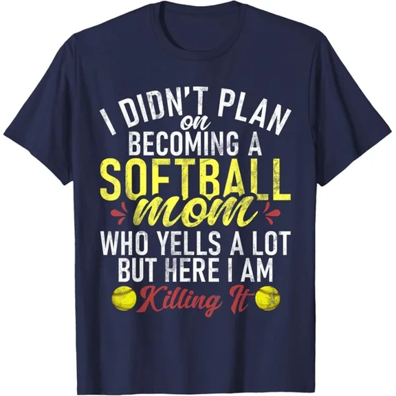 I Didn'T Plan On Becoming A Softball Mom Who Yells A Lot Bat T-Shirt Unisex S-5XL Hot Trending Shirt, Vintage Birthday Gift