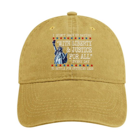 I Didn’t Grow Up Saying With Liberty And Justice for All Sand Colour Baseball Cap for Men Women, Adjustable Snapback Hats Cotton Hat