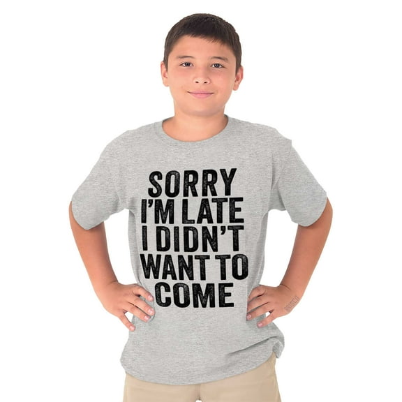 I Didn't Want to Come Introvert Funny Crewneck T Shirts Boy Girl Teen Brisco Brands L
