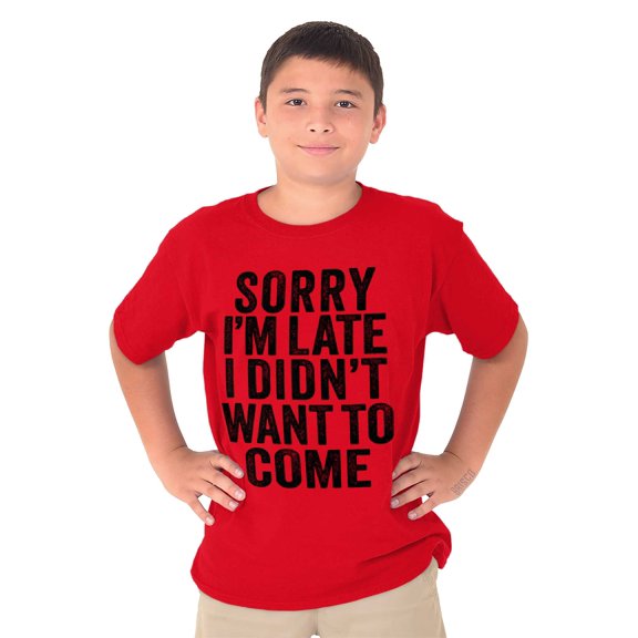 I Didn't Want to Come Introvert Funny Crewneck T Shirts Boy Girl Teen Brisco Brands L