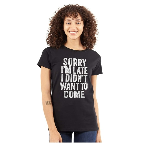 I Didn't Want to Come Introvert Funny Womens Fitted Plus Size Graphic Tee Brisco Brands 2X