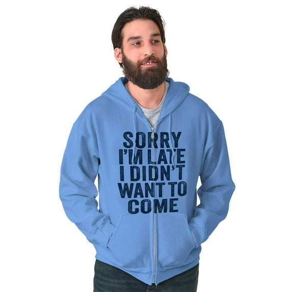 I Didn't Want to Come Introvert Funny Zip Up Hoodie Men's Women's Brisco Brands L