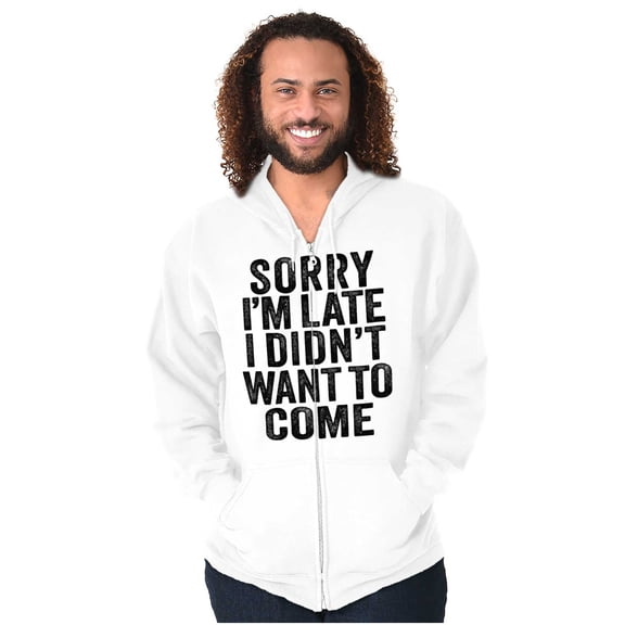 I Didn't Want to Come Introvert Funny Zip Up Hoodie Men's Women's Brisco Brands S