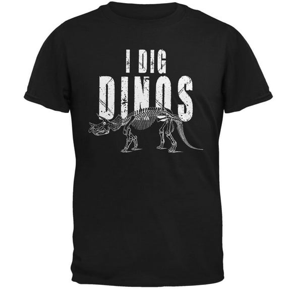 I Dig Dinos Dinosaur Fossil Bones Triceratops Mens Soft T Shirt