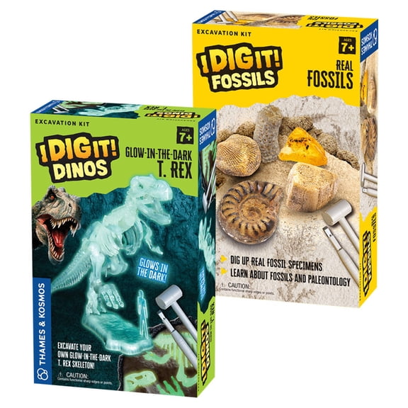 I Dig It! Excavation Kits Bundle 4 items: T. Rex Excavation Kit, Glow-in-the-Dark T. Rex, Real Fossils & T. Rex Tooth