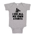 thumbnail image 1 of I Do All My Own Stunts ATV Baby Bodysuit One Piece 6 mo Athletic Heather, 1 of 3