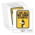 thumbnail image 1 of I Do All My Own Stunts Injured Hurt Mistakes Car Window Bumper Water Bottle Phone Tablet Laptop Waterproof Vinyl Decal Sticker Set 5-Pack - Gloss Finish - 4.0", 1 of 7