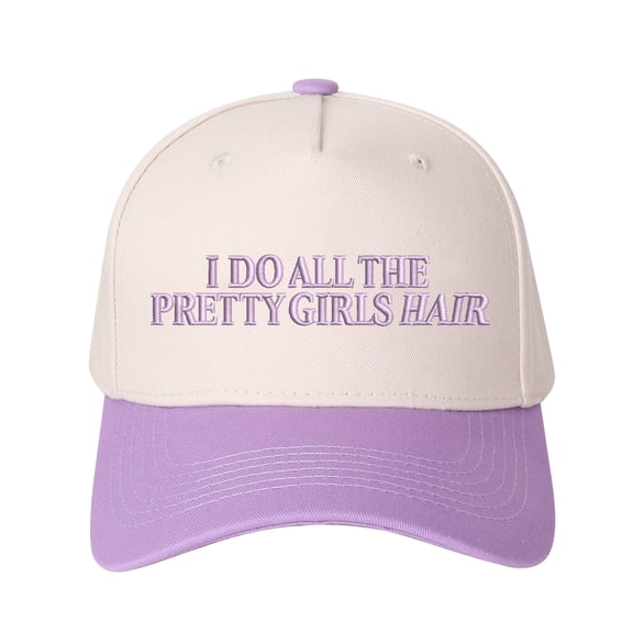 I Do All The Pretty Girls Hair Embroidered Baseball Cap Color Blocked Adjustable Sun Hat for Men and Women Casual Breathable Daily Cap