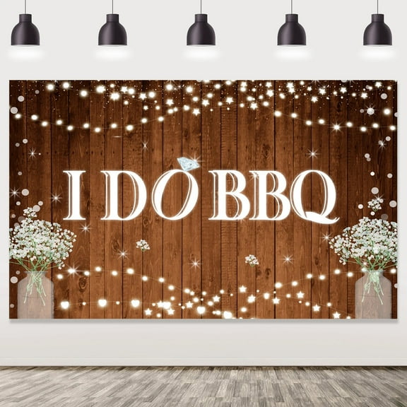I Do BBQ Backdrop for Adults Men Women Engagement Couples Wedding Party Decorations Banner Photo Booth Props Gifts Background