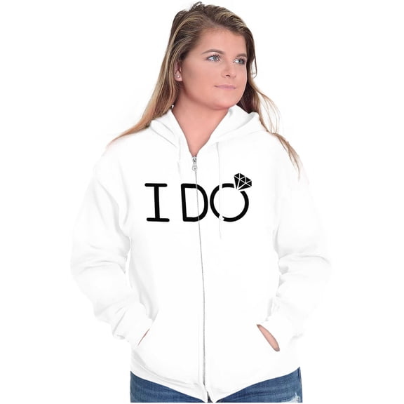 I Do Bridal Squad Bride Bachelorette Zip Hoodie Sweatshirt Women Brisco Brands L