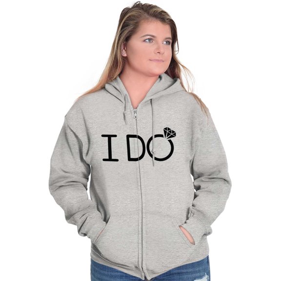 I Do Bridal Squad Bride Bachelorette Zip Hoodie Sweatshirt Women Brisco Brands X