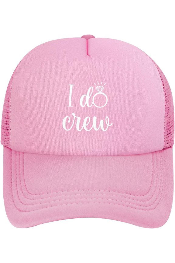 I Do Crew Baseball Hats Classic Solid Color Adjustable Mesh Baseball Cap for Men Women Black