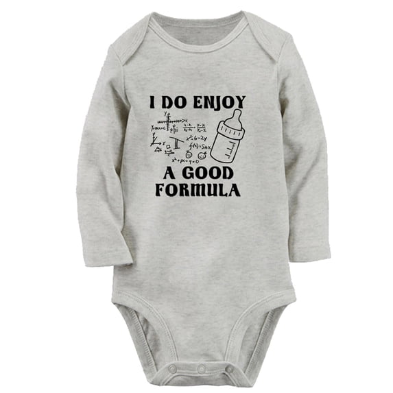 I Do Enjoy A Good Formula Funny Rompers, Newborn Baby Unisex Bodysuits, Infant Jumpsuits, Toddler 0-12 Months Kids Long Sleeves Oufits (Gray, 0-6 Months)