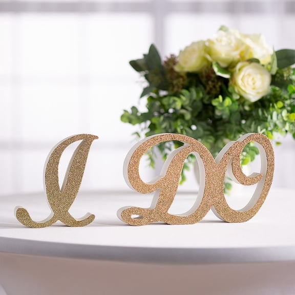 I Do Glitter Tabletop Sign