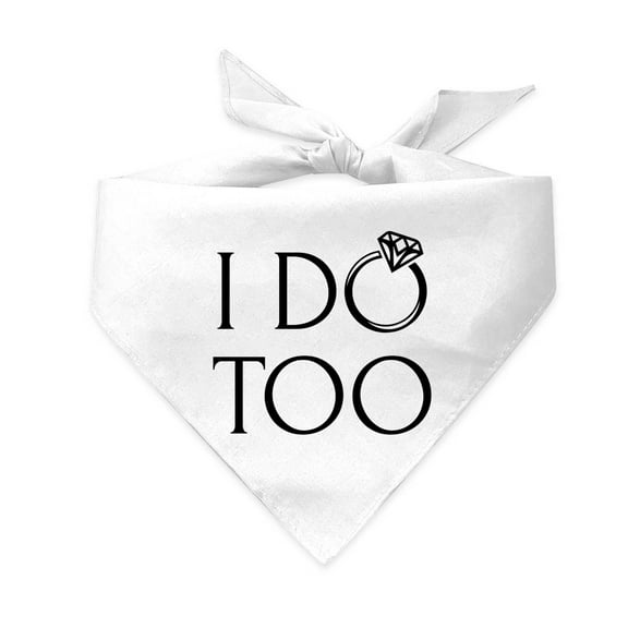 I Do Too (Black) Wedding Triangle Dog Bandana