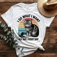 thumbnail image 1 of I Do What I Want Cat Retro T-Shirt, Unisex Sarcastic White Tee for Cat Lovers, 1 of 6