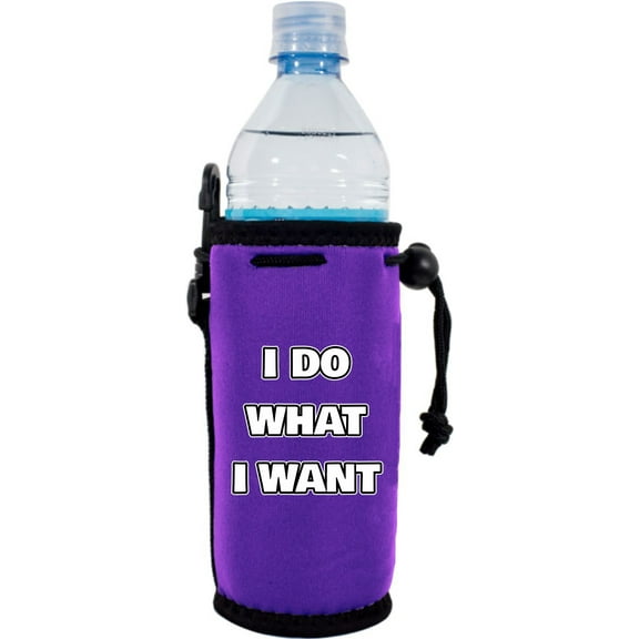 I Do What I Want Neoprene Water Bottle Coolie (Purple)