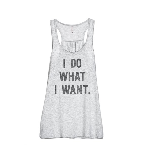 I Do What I Want Women's Fashion Sleeveless Flowy Racerback Workout Yoga Tank Top Sport Grey 2X-Large