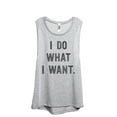 thumbnail image 1 of I Do What I Want Women's Fashion Sleeveless Muscle Workout Yoga Tank Top Sport Grey Medium, 1 of 3