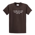 thumbnail image 1 of I Do What The Voices in My Wife's Head Tell Me Short Sleeve T-shirt Funny-Brown-4Xl, 1 of 4