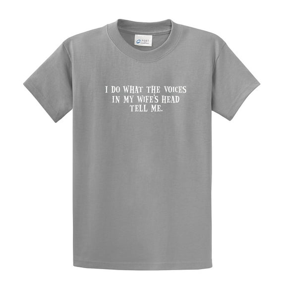 I Do What The Voices in My Wife's Head Tell Me Short Sleeve T-shirt Funny-Sportsgra