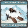 thumbnail image 1 of I Do What I Want,Never Stop Dreaming,Bear Vintage Tin Sign Animal Wall Art Inspirational Quote Sign for Bedroom Bathroom Square Metal Sign 12x12 Inches, 1 of 7