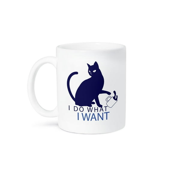 3dRose, I Do What i Want with Angry Cat Kitten Animal, 11oz Mug