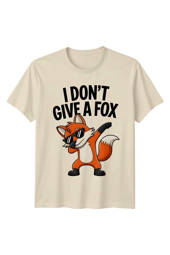 I Don'T Give A Fox Dab Fox Cartoon Animal T-Shirt All Size S-5XL