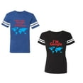 thumbnail image 1 of I Don' T Need Google My Wife knows Everything I 'm Google Unisex Couple Matching Cotton Jersey style T-Shirt Contrasting stripes on sleeves (Men Royal / Women Black) (Men S / Women S), 1 of 3