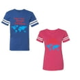 thumbnail image 1 of I Don' T Need Google My Wife knows Everything I 'm Google Unisex Couple Matching Cotton Jersey style T-Shirt Contrasting stripes on sleeves (Men Royal / Women Pink) (Men M / Women XL), 1 of 3