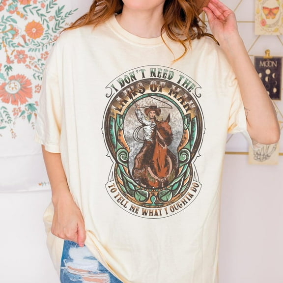 I Don'T Need The Laws Of Man Shirt, Country Music Shirt, Western Shirt, Womens Graphic Tee, America Cowgirl Shirt, Alc2270