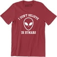 thumbnail image 1 of I Don't Believe In Humans Alien UFO Ufo Spaceship Hipster Men's T-Shirt, 1 of 4