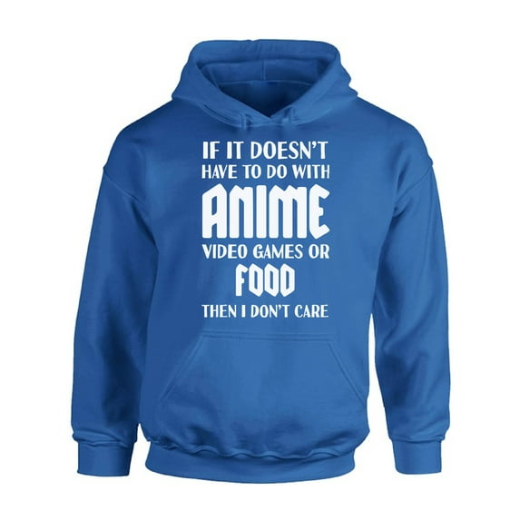 I Don't Care Sweatshirt Sarcastic Hoodie Men's Novelty Top Video Game Kawaii Manga Anime Hooded Sweater