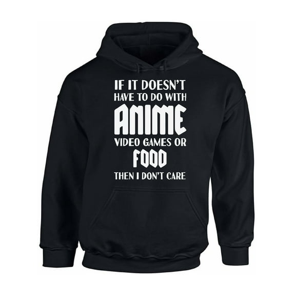 I Don't Care Sweatshirt Sarcastic Hoodie Men's Novelty Top Video Game Kawaii Manga Anime Hooded Sweater
