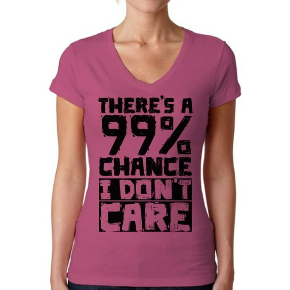 I Don't Care T-Shirt for Girlfriend Women Graphic Tees Sarcasm V-Neck Shirt for Women Funny Sleep Shirts for Her Mom Wife Novelty Tshirts Minimalist Gifts
