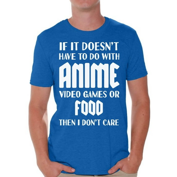 I Don't Care T Shirt for Men Sarcastic Tee Men's Novelty Top Video Game Kawaii Manga Anime Shirt