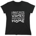 thumbnail image 1 of I Don't Date I Just Foster Woman Until They Find Their Forever Home Sarcastic Humor Novelty Funny Women's Casual Tees, 1 of 3