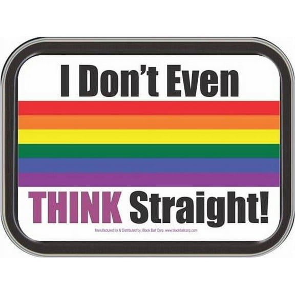 Stash Tins I Don't Even Think Straight Storage Container 4.37" L x 3.5" W x 1" H