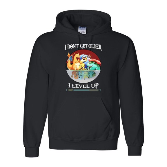 I Don't Get Older I Level Up Poke Funny Pokemon Parody Aging Birthday Retro Hoodie Unisex, up to 5XL
