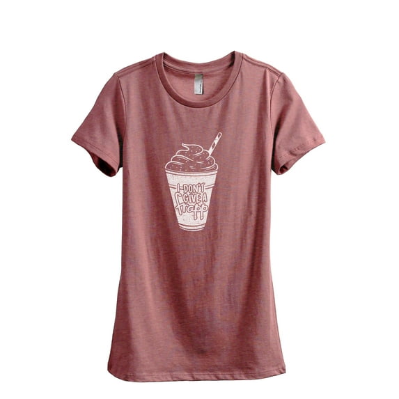 I Don't Give A Frapp Women's Fashion Relaxed T-Shirt Tee Heather Rouge X-Large