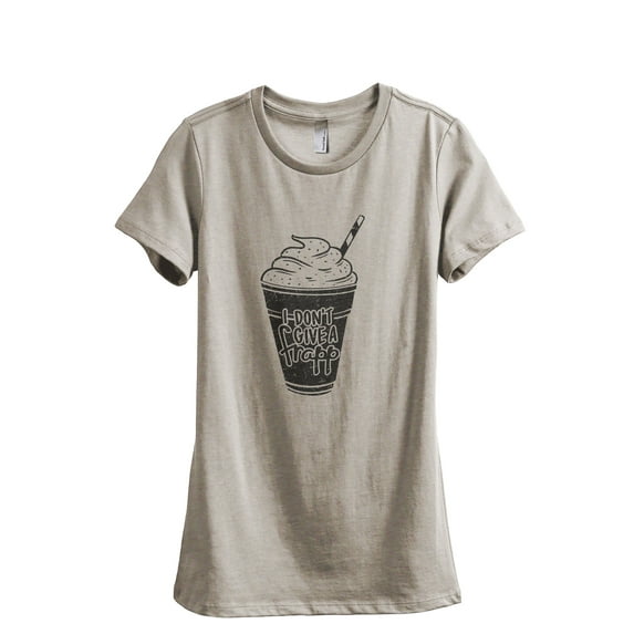 I Don't Give A Frapp Women's Fashion Relaxed T-Shirt Tee Heather Tan Large