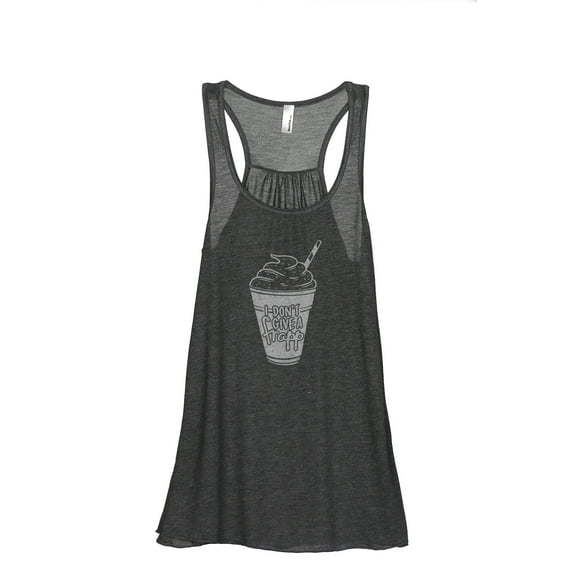 I Don't Give A Frapp Women's Fashion Sleeveless Flowy Racerback Workout Yoga Tank Top Charcoal Grey Medium