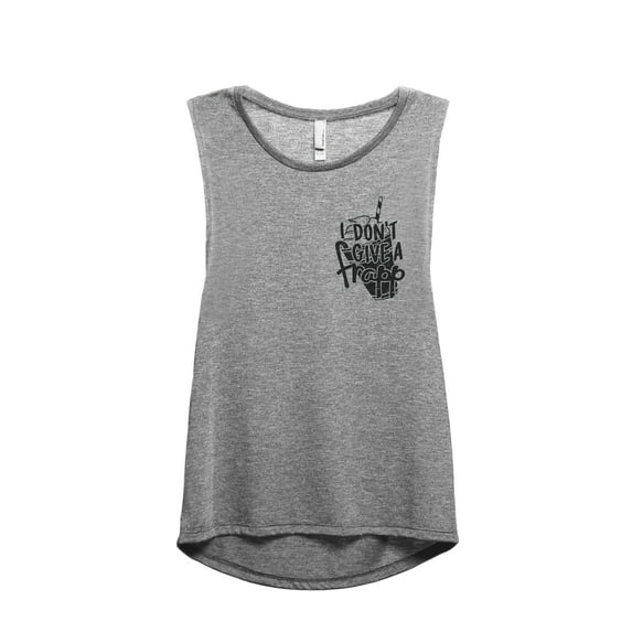 I Don't Give A Frapp Women's Fashion Sleeveless Muscle Workout Yoga Tank Top Heather Grey Grey Medium