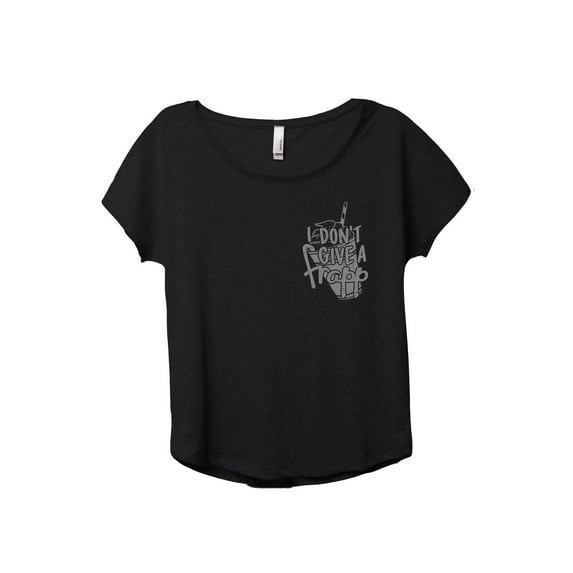 I Don't Give A Frapp Women's Fashion Slouchy Dolman T-Shirt Tee Heather Black 3X-Large