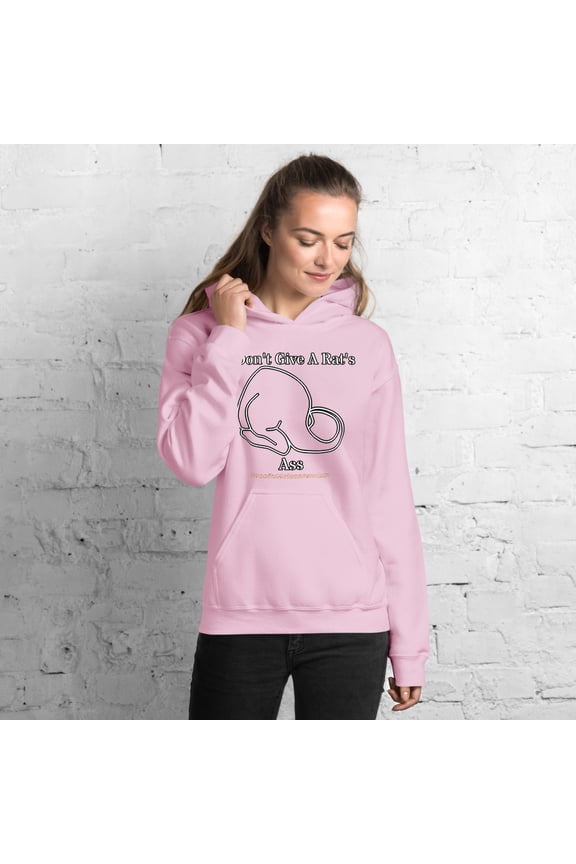 I Don't Give A Rat's Ass™ Hoodie (Light Pink, L)
