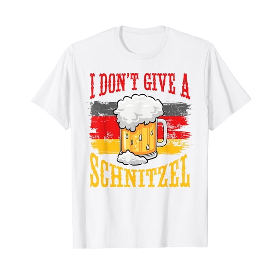 I Don't Give A Schnitzel Oktoberfest German Flag White T-Shirt