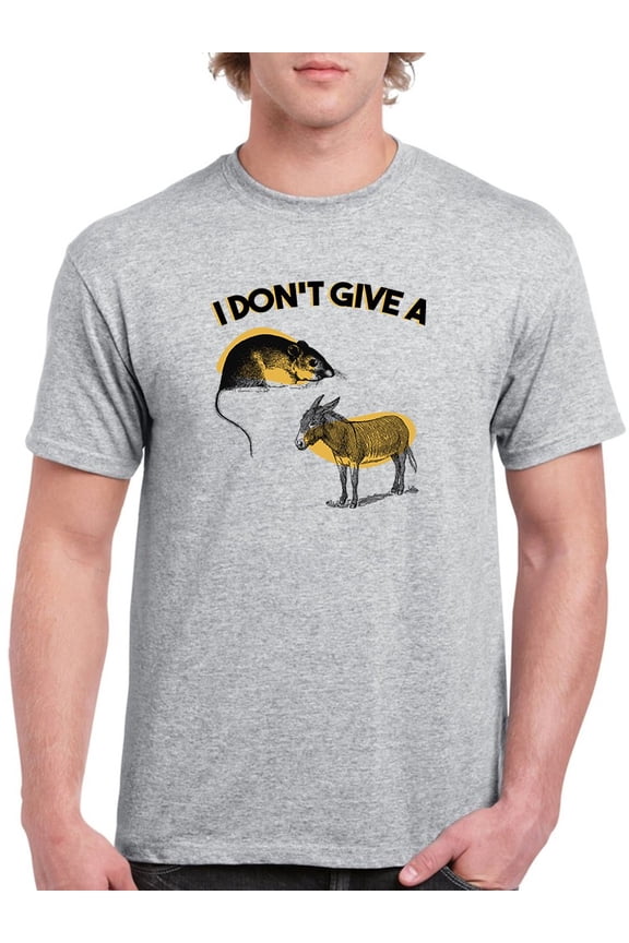 I Don't Give Rat's Donkey Design Men T-Shirt, Male XX-Large
